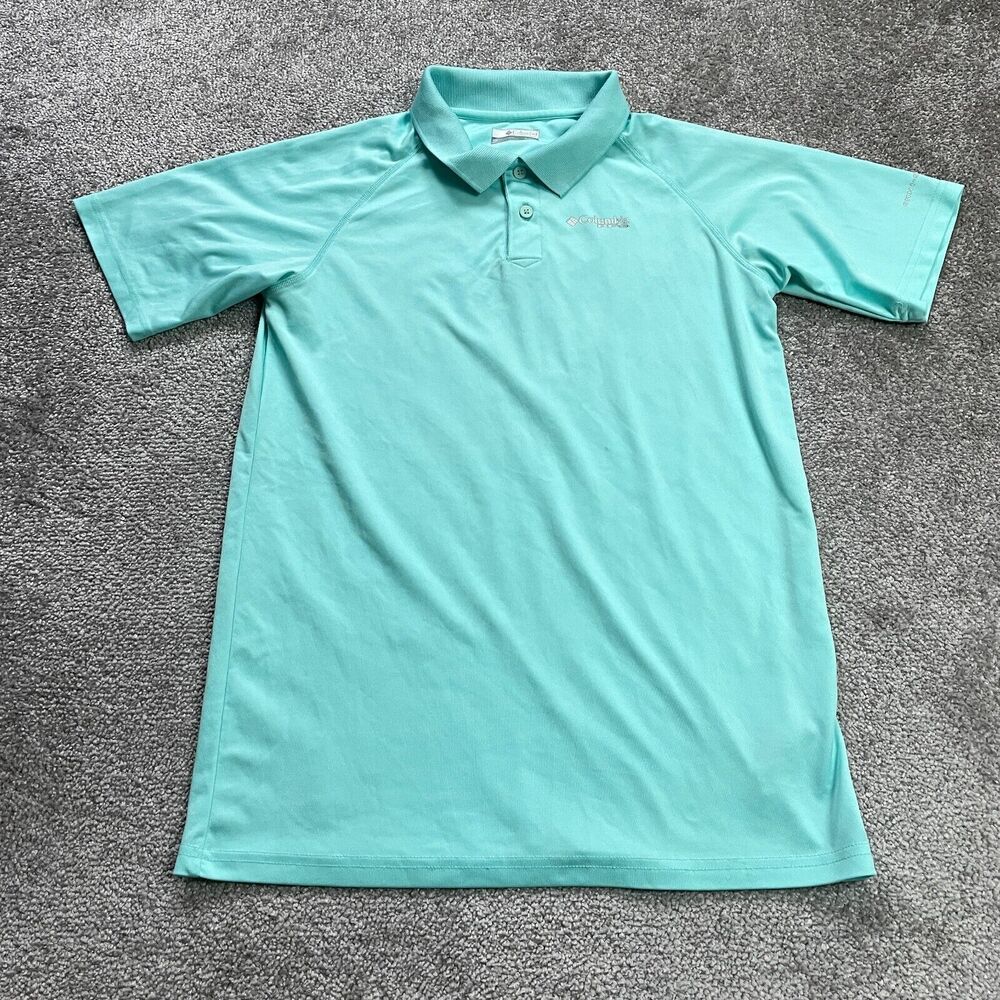 Columbia PFG Omni Shade Polo Shirt Boys XL Blue Short Sleeve Collared Casual Top